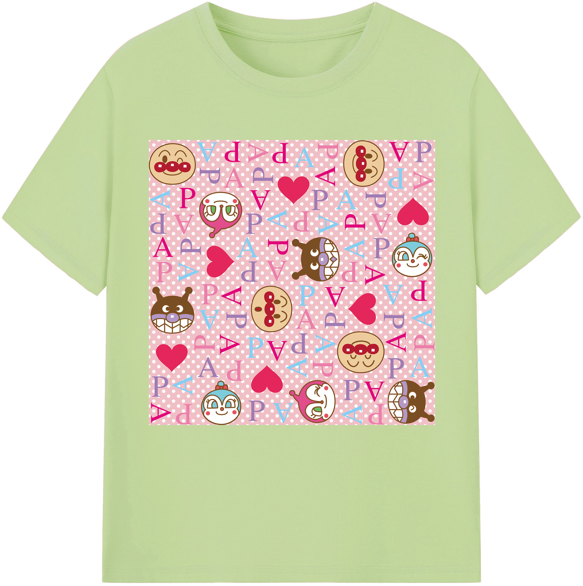 （画像用） アンパンマン Anpanman 綿100％半袖Tシャツ（フロントプリント）